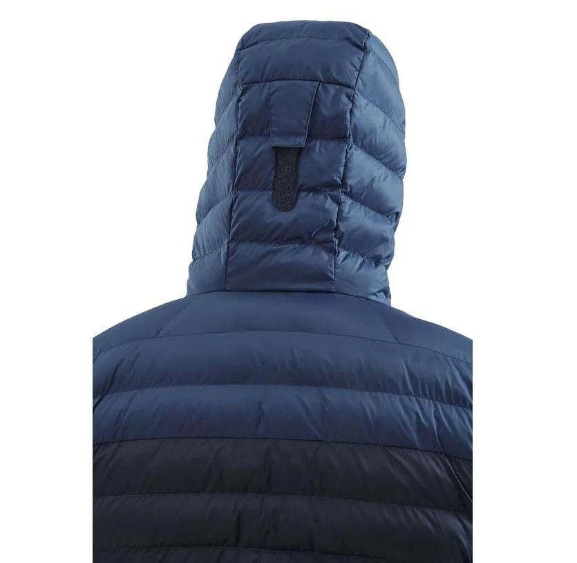 Men’s Hooded Quilted Jacket — Navy — Navy, hood, back view