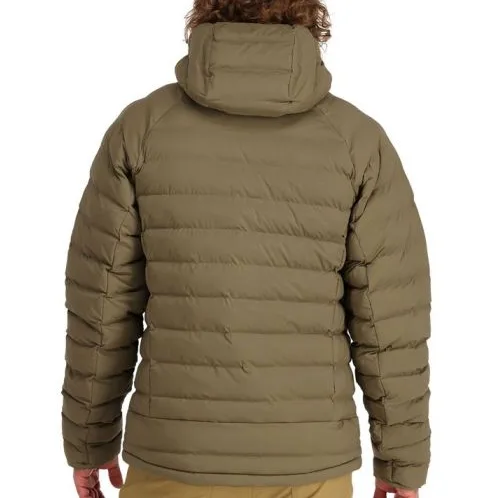 Men’s Hooded Quilted Jacket — Olive — Olive, back view