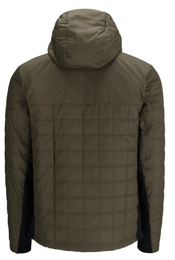 Men’s Hooded Quilted Jacket — Olive Brown — Olive Brown, back view