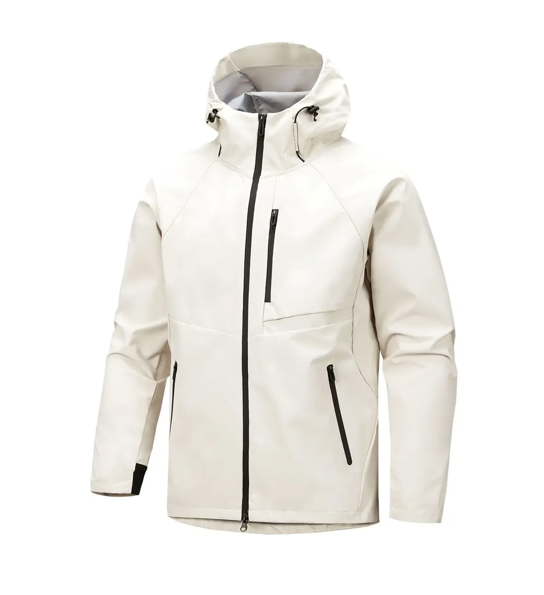 Men's Hooded Shell Jacket — White, front