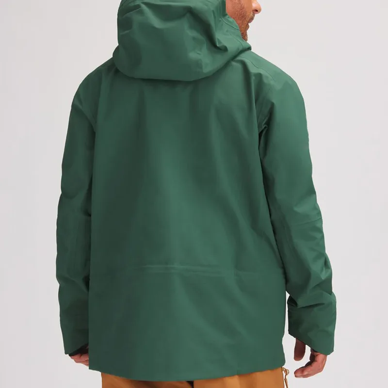 Men's Hooded Ski Jacket — 4 Colourways — Green, worn back view
