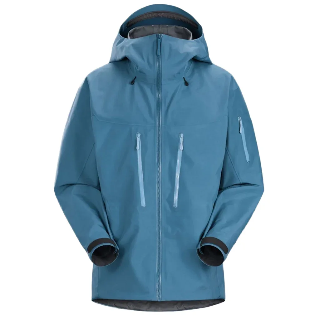 Men’s Hooded Ski Jacket — Blue — Blue, front view