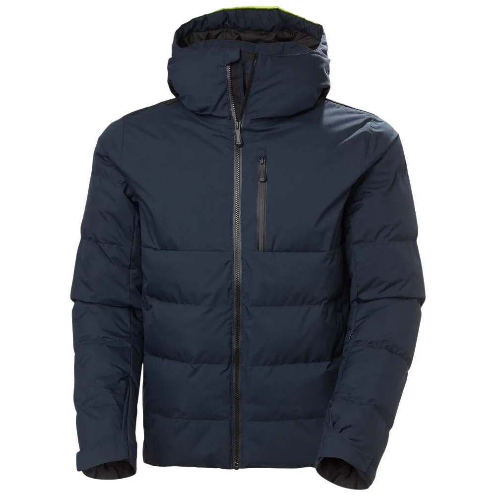 Men’s Hooded Ski Puffer Jacket — Navy — Navy, front view
