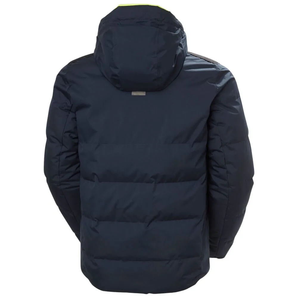 Men’s Hooded Ski Puffer Jacket — Navy — Navy, back view