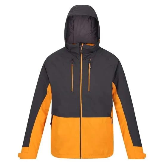 Men’s Hooded Softshell Jacket — 2 Colourways — Orange & Black, front view
