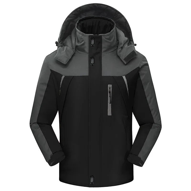 Men's Hooded Softshell Jacket — 4 Colourways — Black, front view