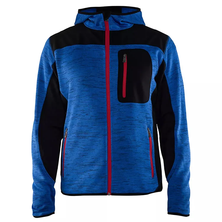 Men’s Hooded Softshell Jacket — 3 Colourways — Blue & Black, front view