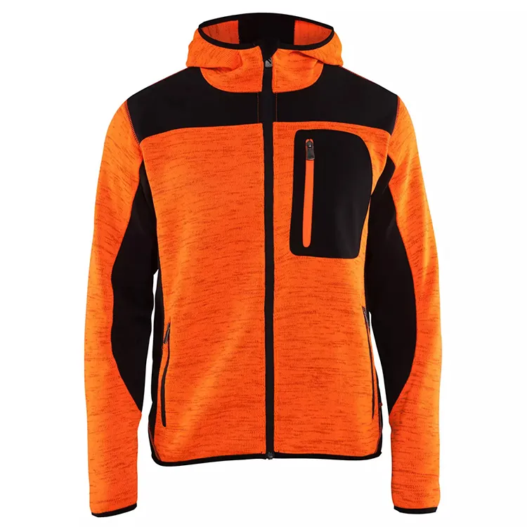 Men’s Hooded Softshell Jacket — 3 Colourways — Orange & Black, front view