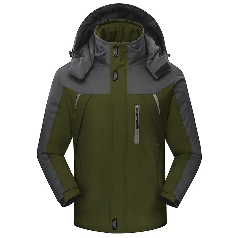 Men's Hooded Softshell Jacket — 4 Colourways — Army Green, front view