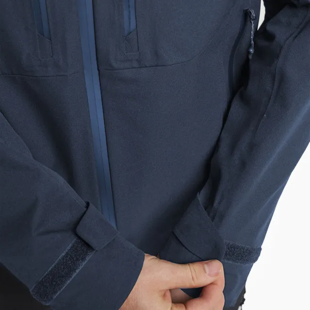 Men’s Hooded Softshell Jacket — Dark Blue & Black — Dark Blue & Black, cuff detail