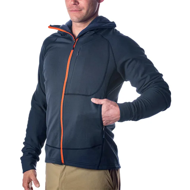 Men’s Hooded Softshell Jacket — Navy — Navy, model front view