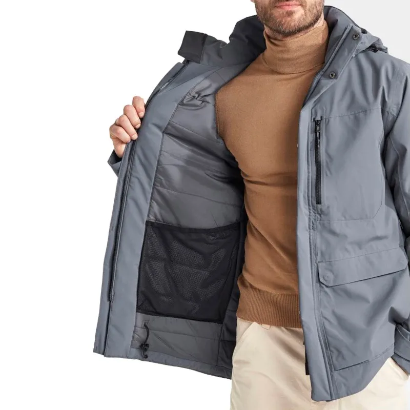 Men's Hooded Softshell Parka — 2 Colourways — Dark Grey, lining view