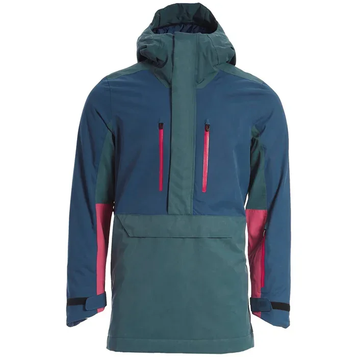 Men's Insulated Anorak Jacket — 3 Colourways — Teal, front view