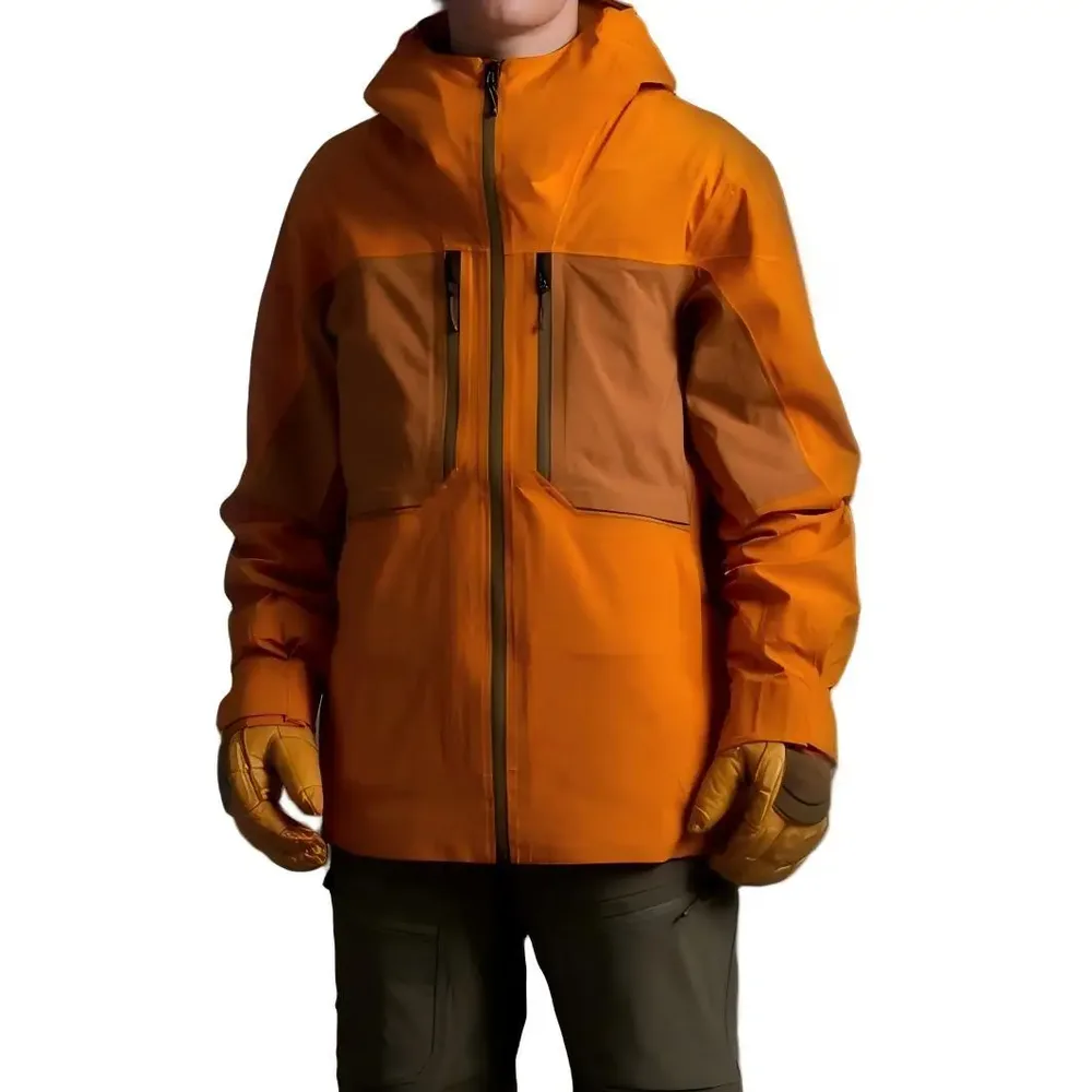Men's Insulated Jacket — 3 Colourways — Orange, worn front view