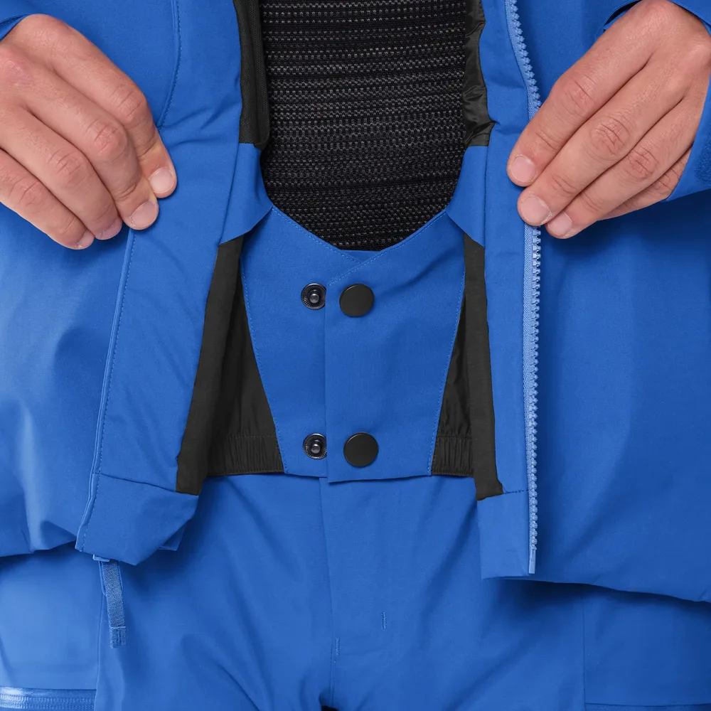 Men's Insulated Ski Jacket — 3 Colourways — Blue, snow skirt detail