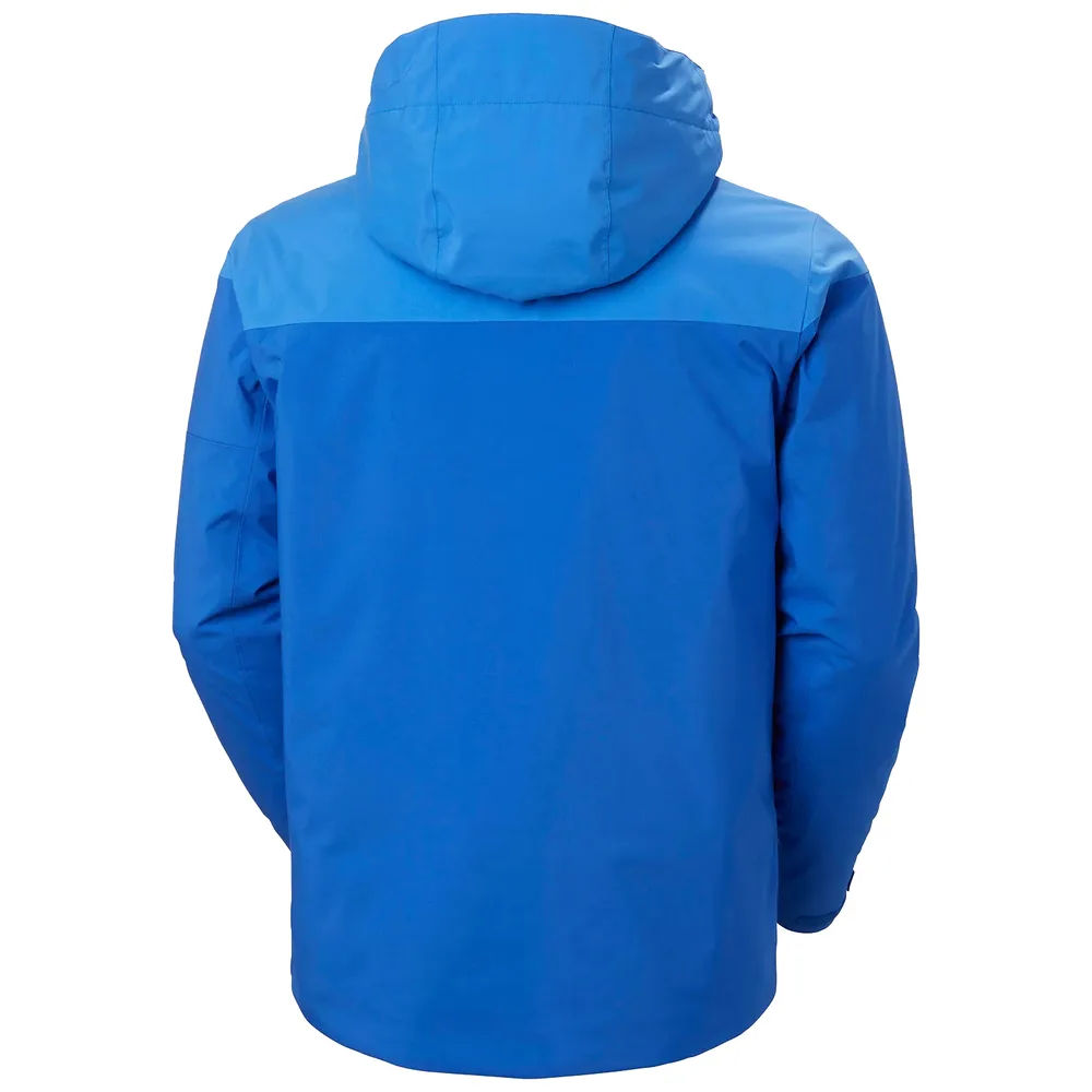 Men’s Insulated Ski Jacket — Blue — Blue, back view