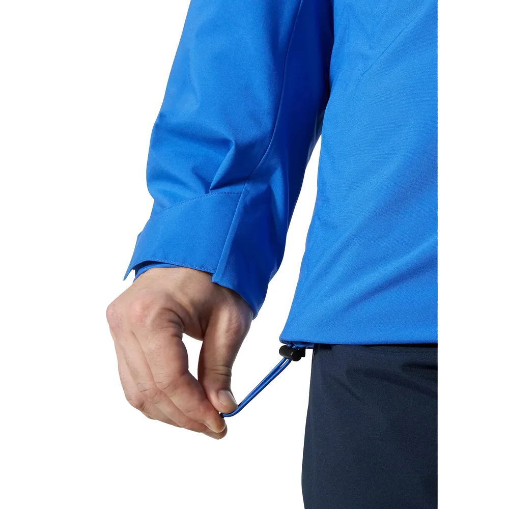 Men’s Insulated Ski Jacket — Blue — Blue, hem drawcord detail