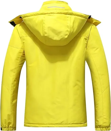 Men's Insulated Ski Jacket — Yellow — Yellow — back view
