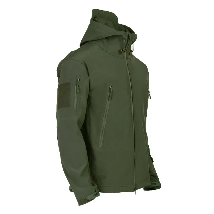 Men's Insulated Softshell Jacket — 3 Colourways — Army Green, side view