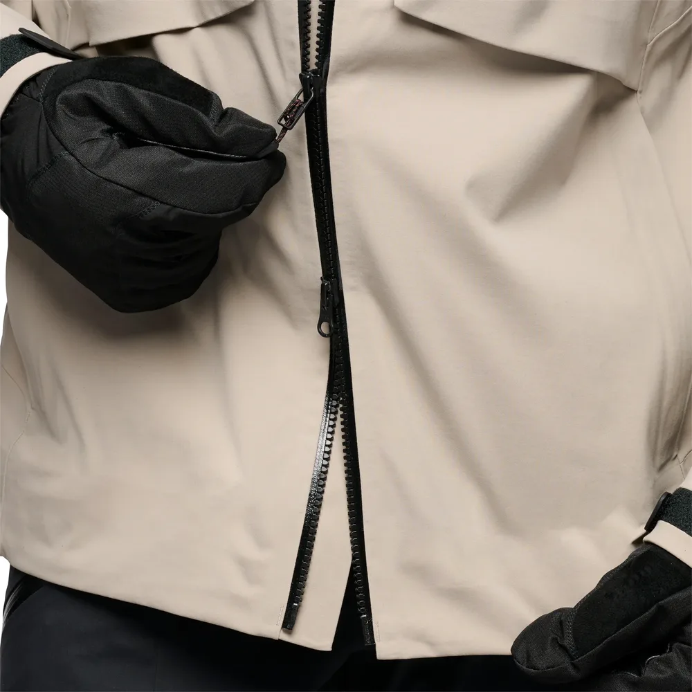 Men's Lightweight 3-Layer Hardshell Jacket — 3 Colourways — White, two-way zip detail