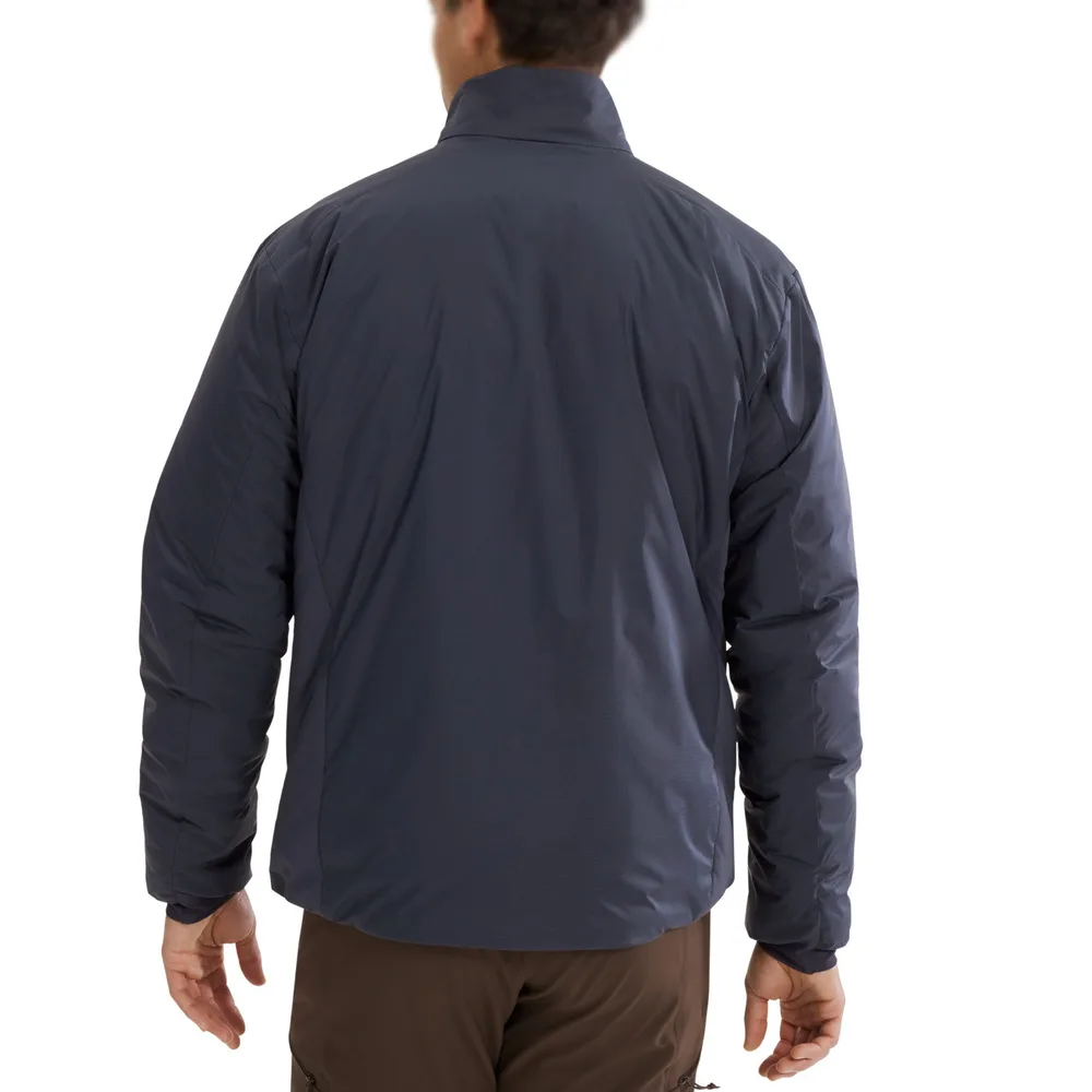 Men’s Lightweight Insulated Jacket — Dark Grey — Dark Grey, back view, worn