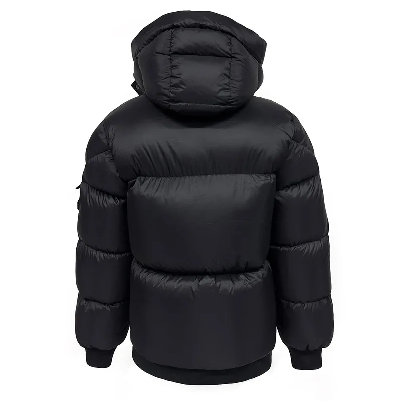 Men's Lightweight Packable Puffer Jacket — 1 Colourway — Black, back view