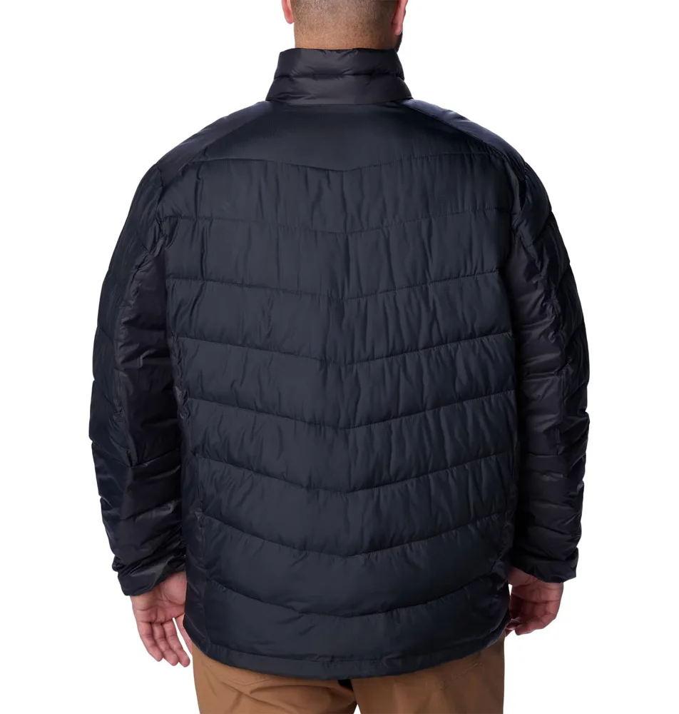 Men’s Lightweight Puffer Jacket — Black — Black, back view