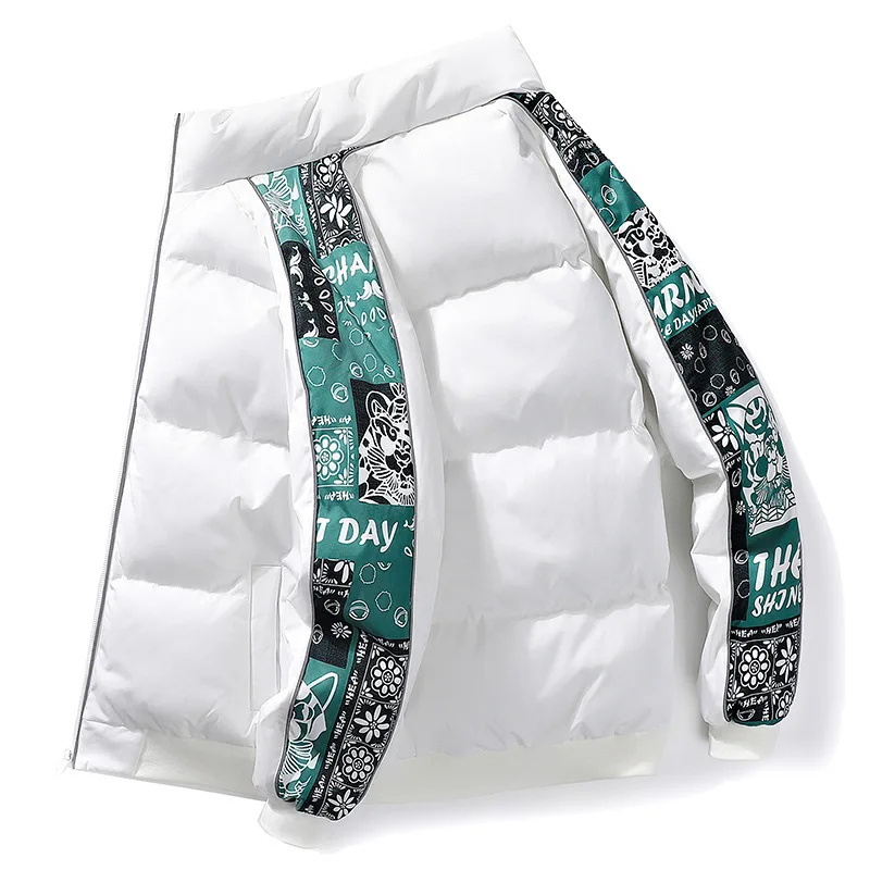 Men's Lightweight Quilted Jacket — 2 Colourways — White, flat front view, open