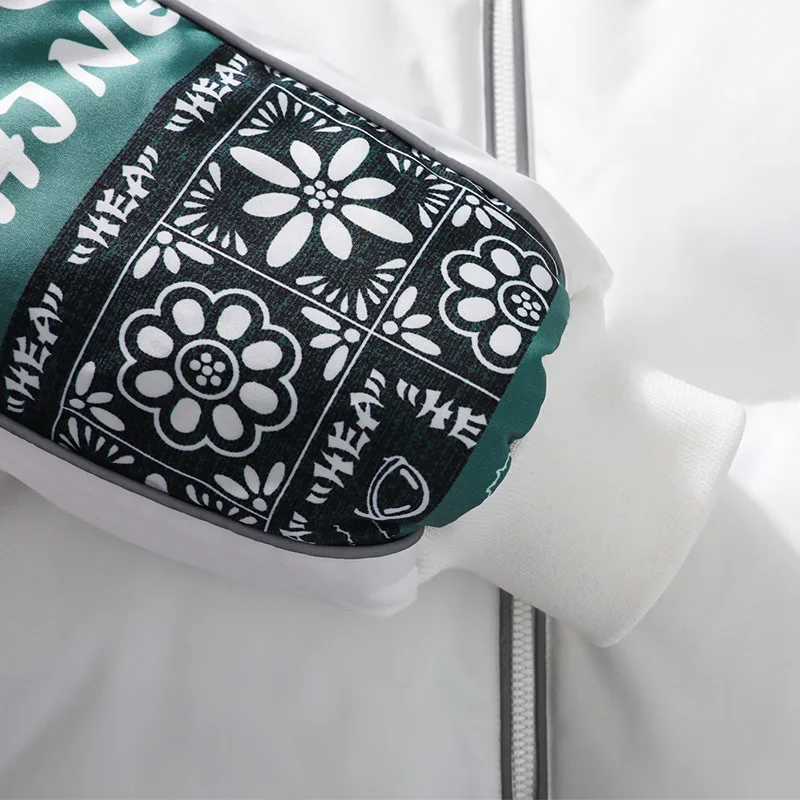 Men's Lightweight Quilted Jacket — 2 Colourways — White, paisley panel close-up