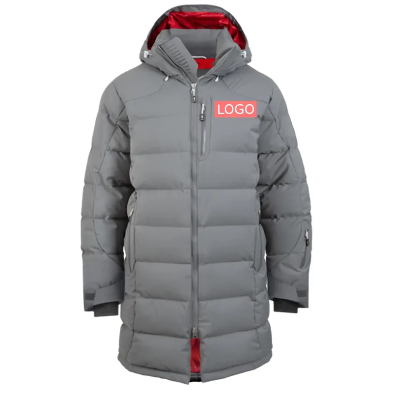 Men's Long Hooded Puffer Coat — 1 Colourway