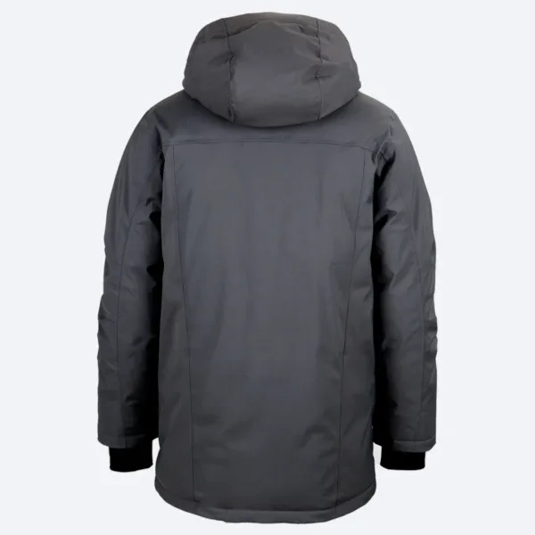 Men's Long Puffer Parka — 2 Colourways — Charcoal, ghost back view
