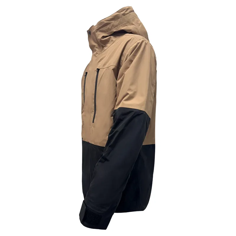 Men's Long Ski Jacket — Golden & Black — Golden & Black, side view