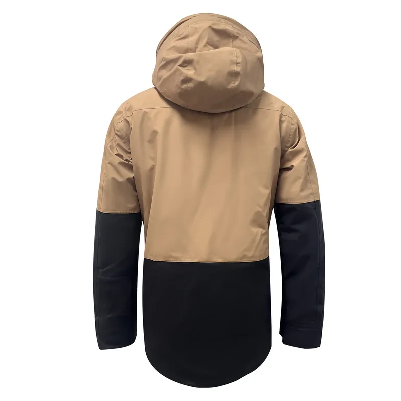 Men's Long Ski Jacket — Golden & Black — Golden & Black, back view