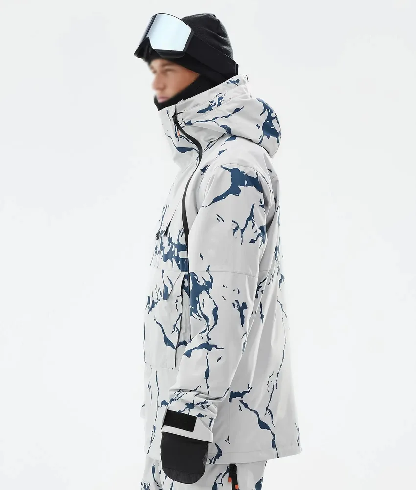 Men's Marble-Print Ski Jacket — Marble Print, worn side view