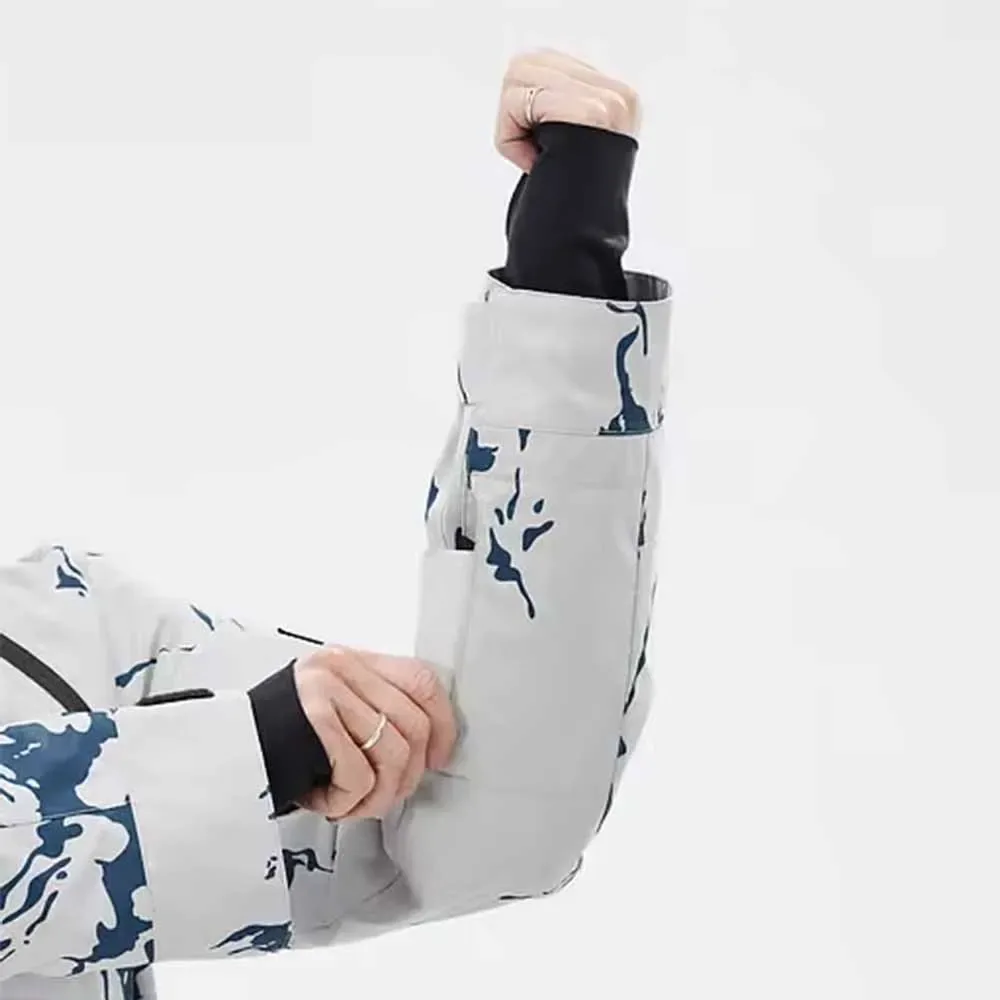 Men's Marble-Print Ski Jacket — Marble Print, adjustable cuff detail