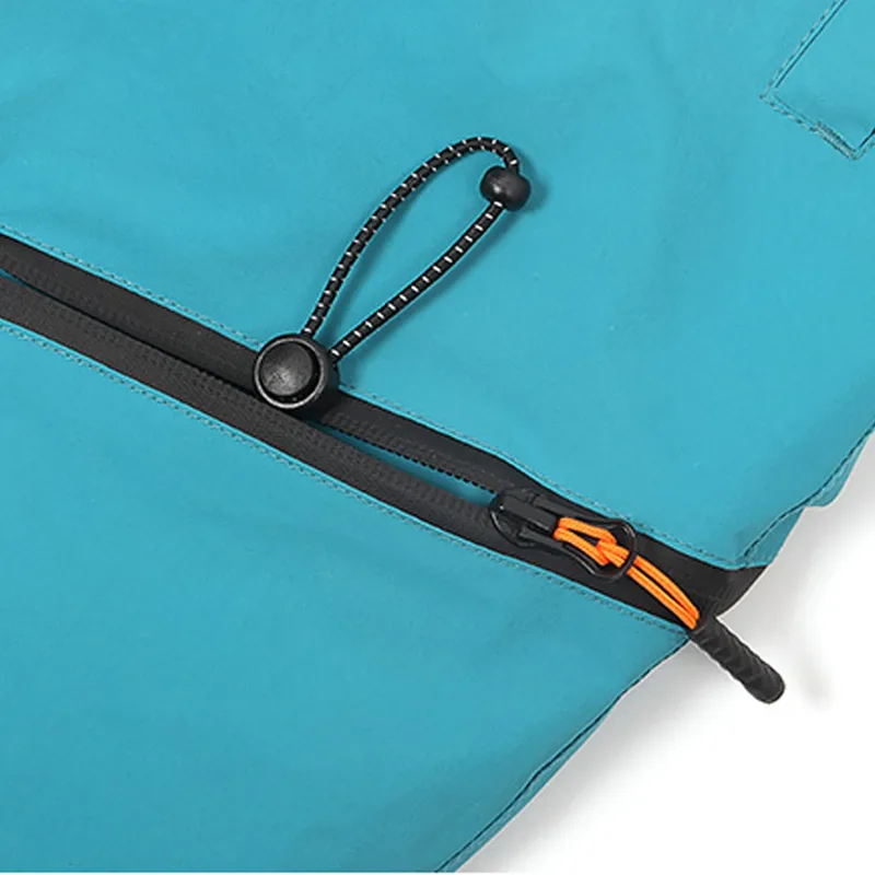 Men's One-Piece Ski Suit — Teal — 1 Colourway — Teal, zip and cord-lock close-up
