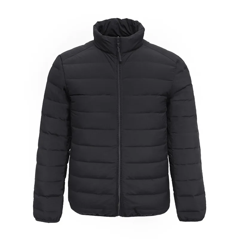 Men’s Packable Puffer Jacket — 4 Colourways — Black, front view