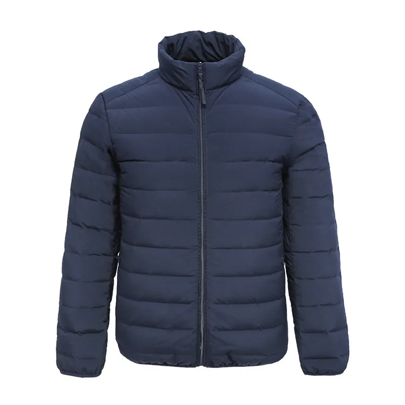 Men’s Packable Puffer Jacket — 4 Colourways — Navy, front view