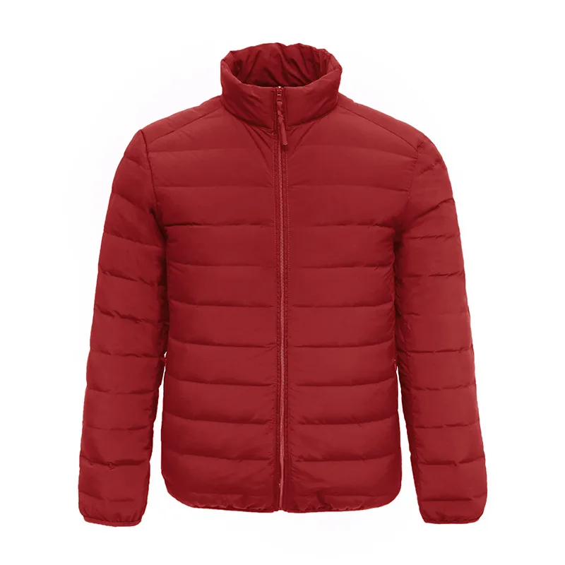 Men’s Packable Puffer Jacket — 4 Colourways — Red, front view