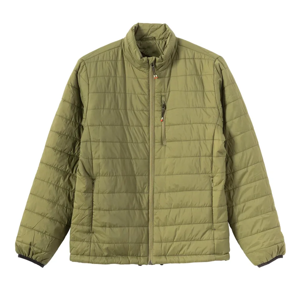 Men’s Packable Quilted Jacket — Army Green & Black — Army Green, front view