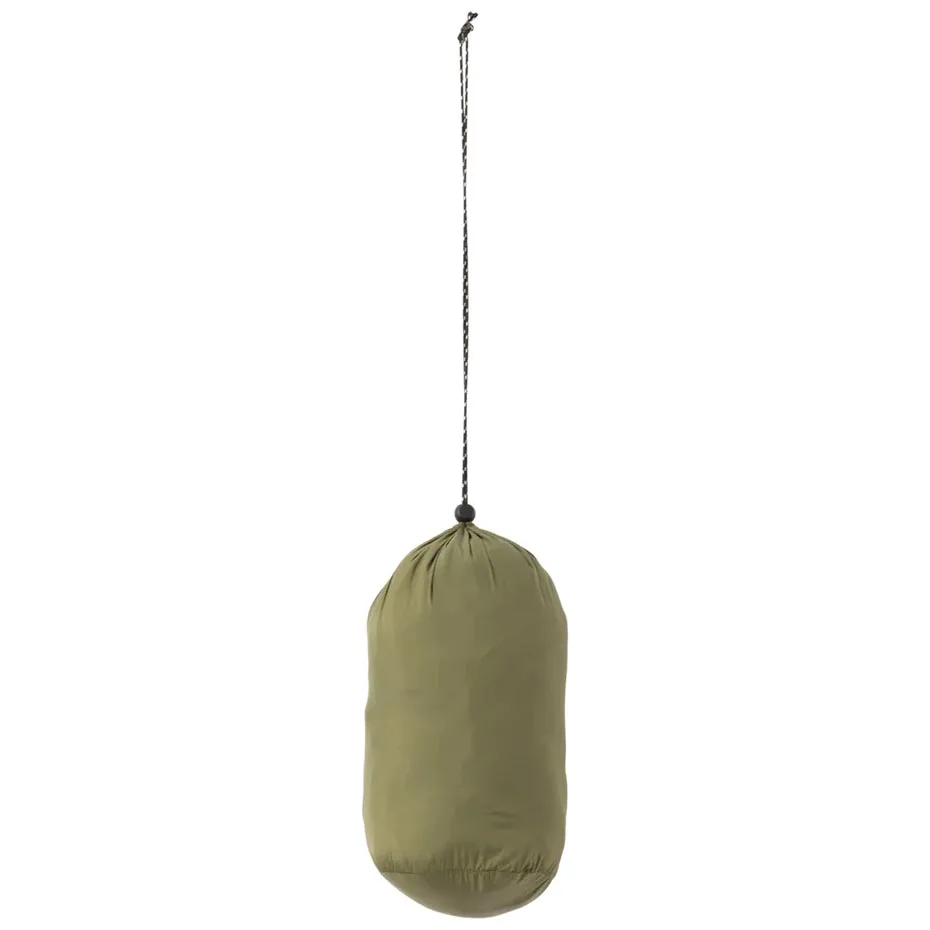 Men’s Packable Quilted Jacket — Army Green & Black — Army Green, packed in its storage sack
