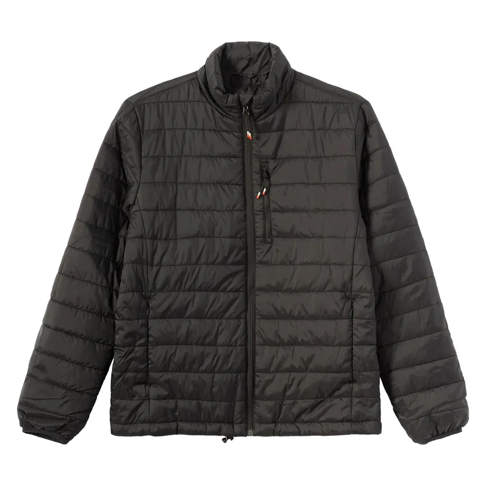 Men’s Packable Quilted Jacket — Army Green & Black — Black, front view