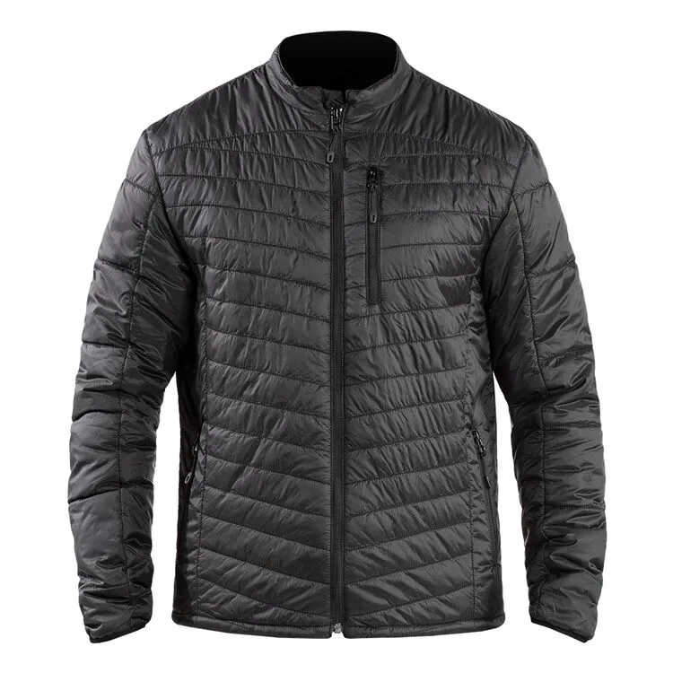 Men’s Packable Quilted Jacket — Black — Black, front view