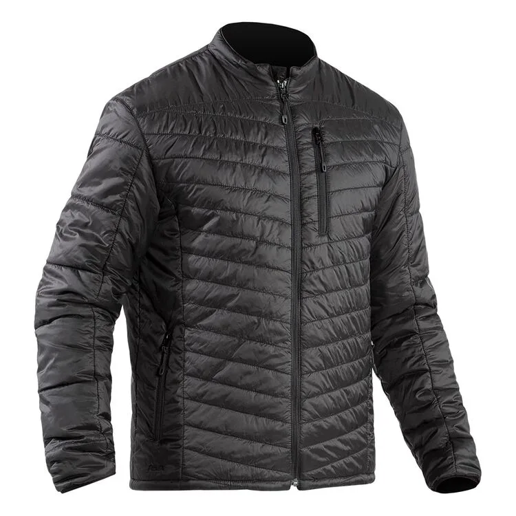 Men’s Packable Quilted Jacket — Black — Black, front view