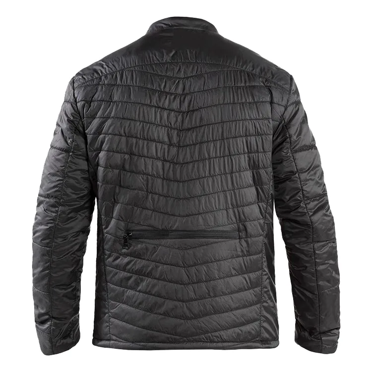 Men’s Packable Quilted Jacket — Black — Black, back view with pack pocket