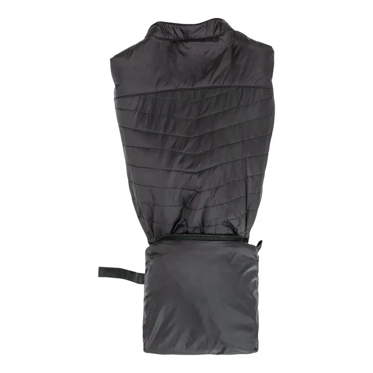 Men’s Packable Quilted Jacket — Black — Black, packing into its back pocket