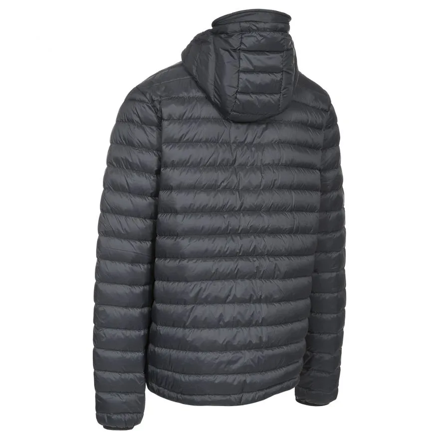 Men’s Padded Jacket — Black — Black, back view