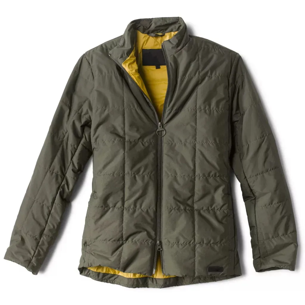 Men’s Lightweight Padded Jacket — Olive — Olive, front view, open