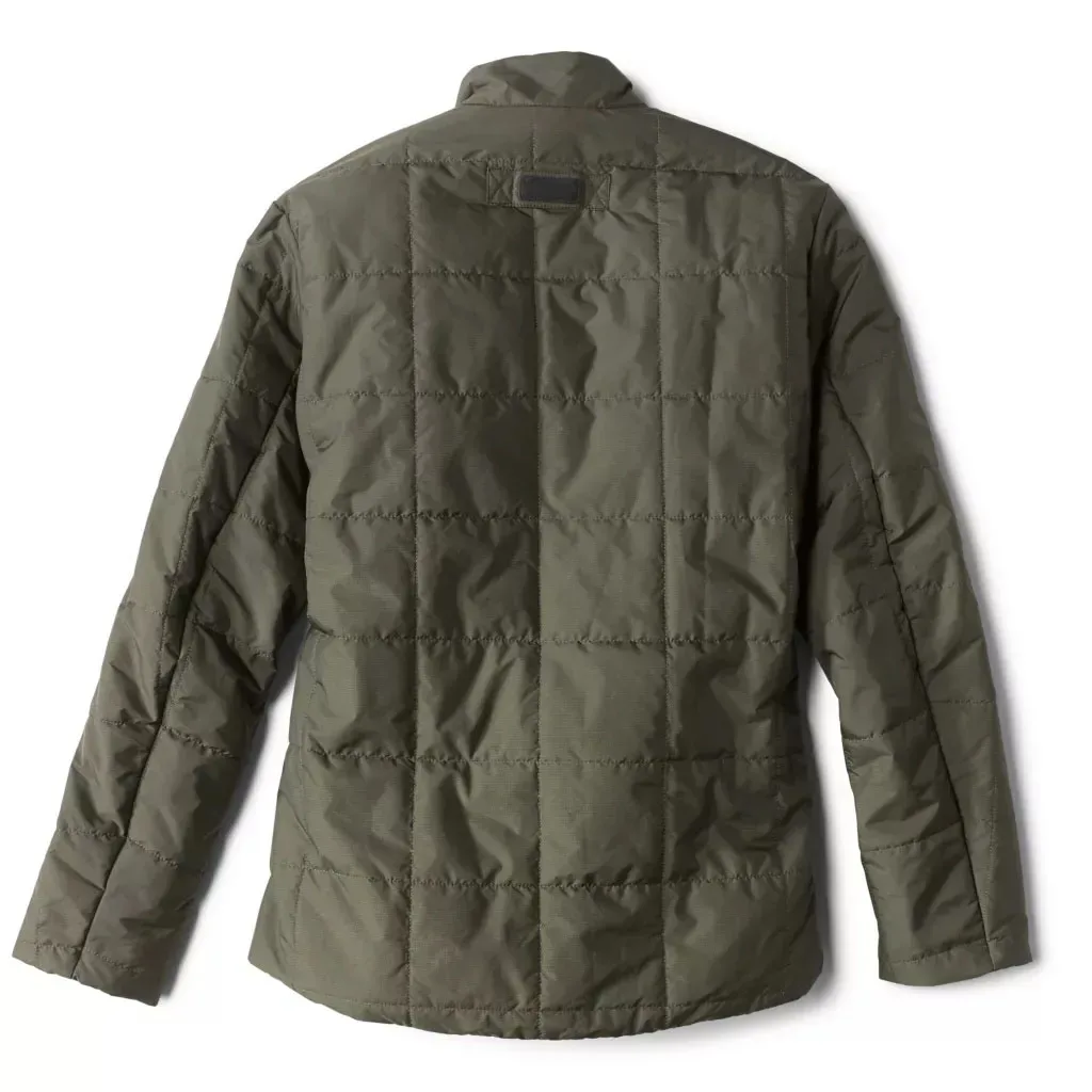 Men’s Lightweight Padded Jacket — Olive — Olive, back view