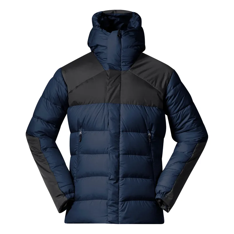 Men's Padded Puffer Jacket — 1 Colourway — Navy & Charcoal, studio front view